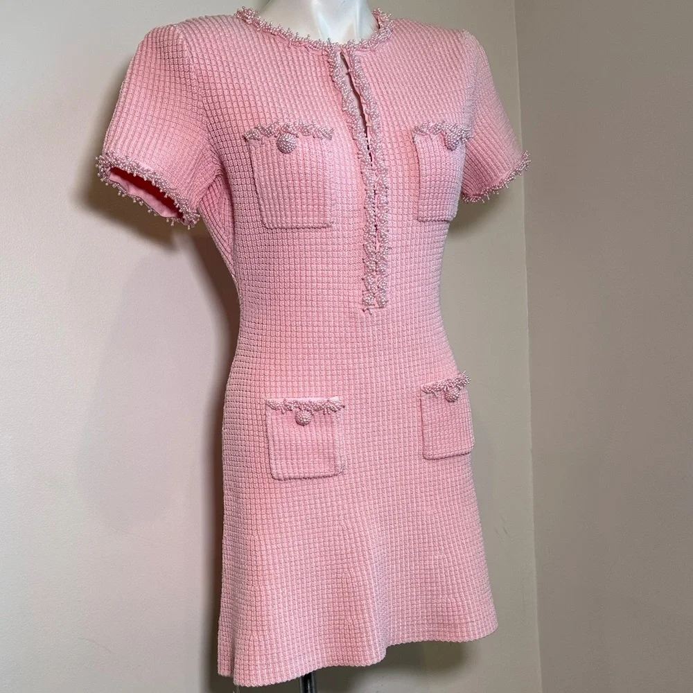 Self-Portrait Pink Textured Dress - Picture 11 of 15